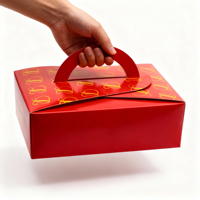 Boîte à gâteau en carton personnalisée avec logo pour anniversaire, emballage pour cupcakes, pâtisserie, boulangerie, boîte à gâteau en papier avec poignée et fenêtre