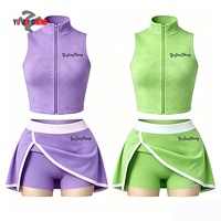 Summer Co Ord Set Outfits Manufacturer Custom 2 Piece Yoga Jacket Loungewear Fitness Boutique Clothing Shorts Skirts for Women