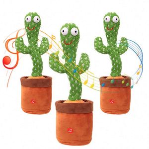Jouet en peluche cactus chantant, dansant et parlant, style mexicain, en coton PP, certifié ASTM, cadeau pour enfants et adultes, décoration de fête - Product Image 1