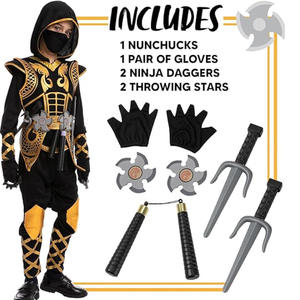 Conjunto de <span class=keywords><strong>disfraz</strong></span> de <span class=keywords><strong>Ninja</strong></span>, mono <span class=keywords><strong>Ninja</strong></span> con <span class=keywords><strong>accesorios</strong></span> de espuma para niños pequeños, traje de Halloween para Ideas, fiesta de Cosplay - Product Image 3