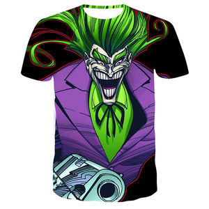 T-shirt à manches courtes pour homme et femme, tendance, <span class=keywords><strong>super</strong></span> cool, grande taille, respirant, anti-boulochage, imprimé en 3D, dessin animé clown - Product Image 5