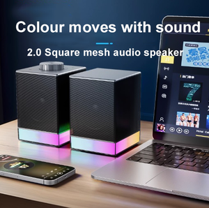 Système audio stéréo sans fil 2.0 Effets d'éclairage RGB Commandes tactiles Bouton de volume Parfait pour le jeu et le multimédia - Product Image 3