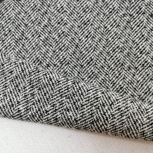แฟชั่น Herringbone ประณีตโพลีเอสเตอร์ Tweed ขนสัตว์ผ้าทอ - Product Image 5