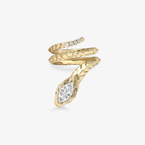 <span class=keywords><strong>Anello</strong></span> Trendy in <span class=keywords><strong>Argento</strong></span> Sterling <span class=keywords><strong>925</strong></span> con Diamante Marquise, Placcato Oro 14k, Design a <span class=keywords><strong>Serpente</strong></span> Avvolgente a Tre Giri, Impermeabile - Product Image 1