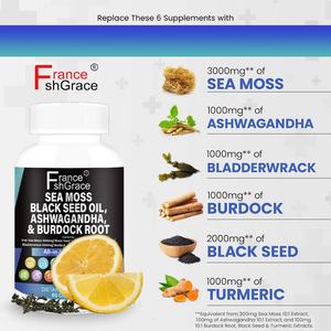 Cápsulas Personalizadas de Extracto de Musgo Marino con Aceite de Semilla Negra, Apoyo al Sistema Inmunológico, 60 Cápsulas, Suplemento de Musgo Marino - Product Image 2