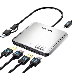 <span class=keywords><strong>Adaptador</strong></span> USB C a 4K 8K DP, WAVLINK WL-UG7501DH-PD PD 85W, Pantallas Cuádruples Extendidas, EE. UU., <span class=keywords><strong>Adaptador</strong></span> USB a Tipo C - Product Image 6