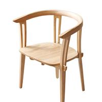Chaise ronde en rotin et bois de frêne blanc style Wabi-Sabi, design nordique, dossier incurvé, chaise simple en bois massif pour petit appartement