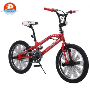 Sıcak satış 20-Inch kırmızı BMX akrobasi Mini bisiklet için erkek tek hız çelik çerçeve ile özel Logo sokak kullanımı için