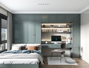 Ensemble de meubles de chambre à coucher chinois bon marché avec coiffeuse, miroir et armoire, <span class=keywords><strong>solution</strong></span> complète de rangement pour chambre à coucher en bois - Product Image 5