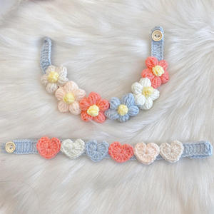 Kalung Kucing dan Anjing Gaya Baru Qbellpet, Kalung Hewan Peliharaan Rajut Tangan, Set Aksesoris Anjing, Syal Rajut Bunga, Tren untuk Hewan Peliharaan - Product Image 3