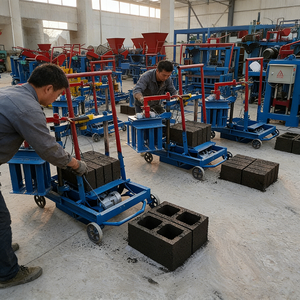 Máquina para Hacer Bloques de Hormigón Pequeña, Eléctrica, Produce de 2 a 45 Ladrillos, 12 Ladrillos Estándar por Ciclo, para Obras de Construcción - Product Image 3