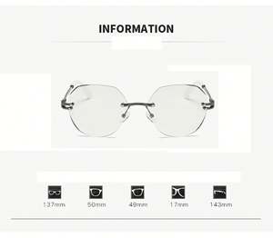 Gafas de Moda al por Mayor con Lentes que Cambian de Color, Montura Redonda sin Aro, Gafas Fotocromáticas Anti Luz Azul para Mujer - Product Image 4