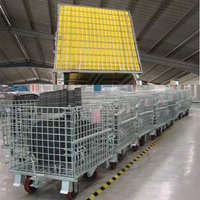 Conteneur de stockage galvanisé Entrepôt Cage de stockage pliable industrielle en acier