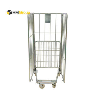 टिकाऊ भारी शुल्क तार जाल हल्के स्टील क्यू235 लॉजिस्टिक परिवहन रोल पिंजरे ट्रॉली - Product Image 2