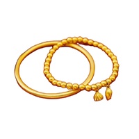 Bracelet traditionnel plaqué or Two Worlds of Joy pour femme Bracelet mode héritage exquis