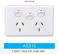 YUHE Prises murales doubles standard australien avec interrupteurs PC et ports de charge USB 10A 250V 4 prises blanches Installation facile
