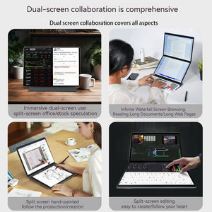 2024 새로운 14 인치 + 14 인치 더블 모니터 요가 노트북 인텔 셀러론 N95 <span class=keywords><strong>RGB</strong></span> <span class=keywords><strong>16GB</strong></span> 32GB 듀얼 스크린 터치 오피스 비즈니스 노트북 - Product Image 6