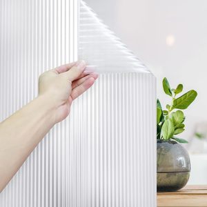 2024 nuevo diseño película de ventana de privacidad película de ventana estriada esmerilada pegatina de ventana adhesiva estática tintado de vidrio de caña para Baño - Product Image 2