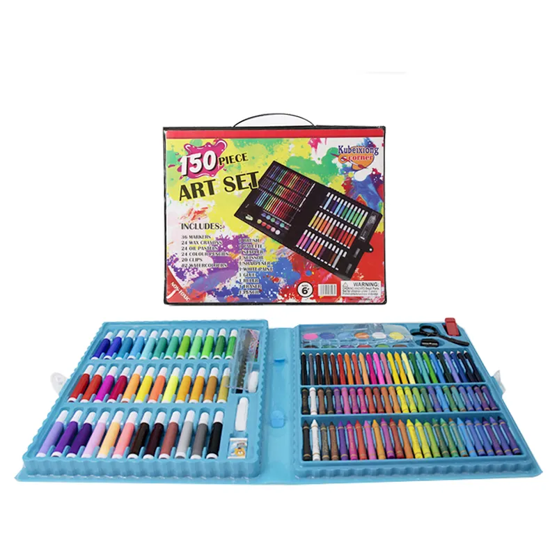 Anpassbare Kinderkunst Malerei Schreibwaren Geschenkset 150 Buntstifte Öl rosa Aquarellstift farbiger Bleistift für Kinder Malen