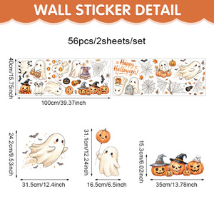 Venta al por mayor de Adhesivos Decorativos Estáticos para Ventanas de Halloween con Diseños de Fantasmas, Calabazas, Perros, Gatos, Murciélagos y Arañas, Pegatinas de Cristal para una Decoración Feliz de Halloween en el Hogar - Product Image 5