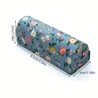 Boîte d'emballage de rouge à lèvres brodée de fleurs rétro en gros, support créatif pour rouge à lèvres avec miroir, étui de rangement tendance pour rouge à lèvres