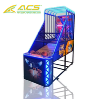 Machine de tir au basket-ball de rue en métal sécurisée pour enfants ACS - Jeu d'arcade sans fil à monnayeur avec garantie d'un an pour usage intérieur