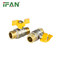 Soupape de sécurité à gaz des fabricants IFAN 1/4 "-4'' vanne à gaz en laiton vanne à boisseau sphérique en laiton forgé
