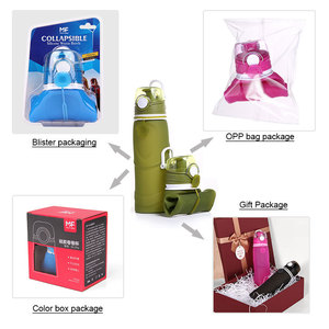 Bouteille d'eau de sport pliable en silicone 550 ml, gobelet de voyage, utilisation en extérieur - Product Image 3