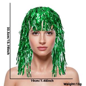 Perruques courtes unisexes <span class=keywords><strong>pas</strong></span> chères en paillettes argentées pour le <span class=keywords><strong>carnaval</strong></span> de Mardi Gras - Product Image 5