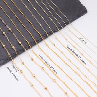 Chaîne à perles circulaire plaquée or (14K/18K) pour la fabrication de colliers et bracelets, avec pampilles allongées faites à la main, pour chaîne O de clavicule