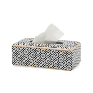 T001 Chaozhou fengxi porcelain napkin box handmade ceramic painting mosaic paper tissue box cover paper holder