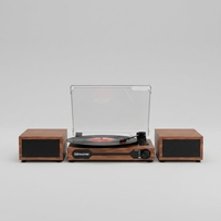 Tourne-disque vinyle sans fil 3 vitesses avec haut-parleurs séparés pour une décoration esthétique du salon – Idéal comme cadeau