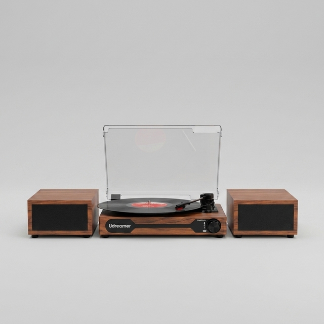 Aesthetic Living Room Decor 3-Speed for Gift Wireless with Separate Speakers Vinyl Record Player