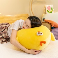Boneka Ayam Angela Fun, Bantal Ayam Kuning Menggemaskan dengan Isian Kapas PP, Bantal Lembut untuk Dekorasi Ruang Tamu