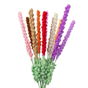 Flores artificiales de lavanda hechas a mano, tejidas con hilo; ramos de flores para decoración del hogar disponibles al por mayor. - Product Image 5