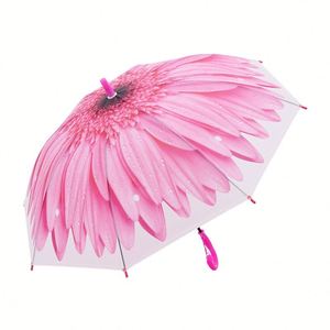 Parapluie léger pour enfants, 8 baleines, dôme transparent, 70 x 90 cm, motif fleur de cerisier, pour l'école et les voyages - Product Image 2