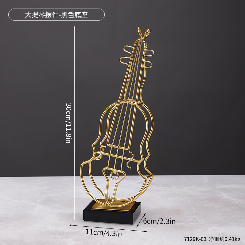 7129K-03 Ornement en cristal pour instrument de musique - Noir - Violoncelle