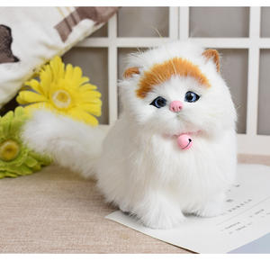 Kedi oyuncaklar kabarık kedi peluş 25cm 35cm 50cm simülasyon büyük gözlü japon Sakura kedi Kawaii gerçekçi dolması beyaz çevre dostu köpek - Product Image 3