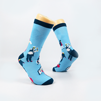Motif de caractère personnalisé fibre de bambou coton pied chaussette Jacquard unisexe femmes hommes heureux drôle chaussettes