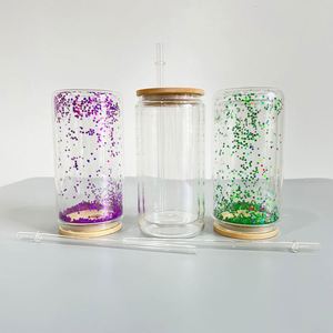 Gobelet à double paroi en forme de boule de neige avec paillettes pour sublimation et transfert thermique, livraison gratuite depuis l'entrepôt américain, pour soda, bière, café - Product Image 3