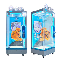 Nouveau Mini Bleu Arcade En Peluche Grue Prix Griffe Machine Géant pour Jouet Langue Anglaise À Monnaie Jeux À Monnaie