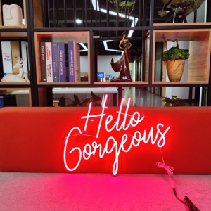 Letrero de Neón LED Flexible Koncept Drop Shipping, Letrero de Neón con Letras de 64 cm, Letrero de Neón 'Hello Gorgeous' para Bodas, Fiestas, Eventos en Casa - Product Image 1