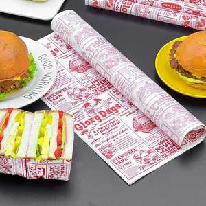 Custom Logo Wholesale Eco-Friendly Recyclable PE Wax Coated Food Grade Deli Custom Design Grease Proof Sandwich Hamburger <b>Paper</b> - Product Image 5