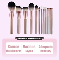 Kit cosmétique en or rose de haute qualité en gros, pinceaux de maquillage vegan, pinceaux de maquillage, ensemble de pinceaux de maquillage