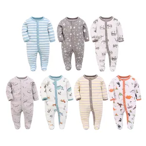 onesie orange rayures Suppliers-Nouveau Style bébé vêtements 100% coton enfants Onesie bébé enfants vêtements à tricoter bébé barboteuse bébé dormeur