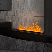 Cheminée Électrique 3D Moderne de Haute Qualité avec Effet Flamme LED, Vapeur d'Eau et Brume, Wi-Fi, 120CM