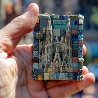 Vente promotionnelle Aimant de réfrigérateur en résine 3D personnalisé populaire de Barcelone et aimant de réfrigérateur Souvenir touristique