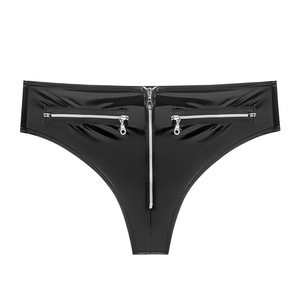 Pantaloncini S-3XL in PVC effetto bagnato, lucidi in pelle PU, con cerniera, sexy, per clubwear, bikini, mini <span class=keywords><strong>bermuda</strong></span> - Product Image 4