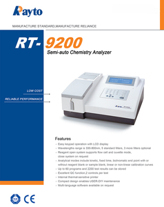 Rayto Chemical Laboratory Equipment Rayto Rt-9200 Clinical <strong>Lab</strong> Use Biochemical <strong>Analyzer</strong> Blood Chemistry <strong>Analyzer</strong> Rt 9200 - Product Image 6