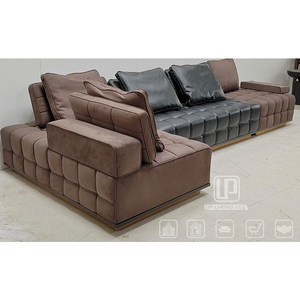 Hot Selling Black Coffee Color Leather Modern Sectional L Shape Set Furniture Luxury <b>Sofas</b> for <b>Living</b> <b>Room</b> 01 Coffee Color Leath - Product Image 2